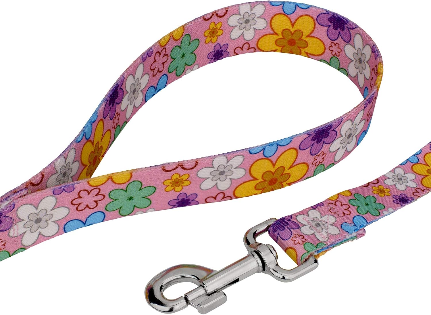 Country Brook Petz - Premium May Flowers Dog Collar and Leash - Floral Collection Featuring Charming Designs (1 Inch, Large)