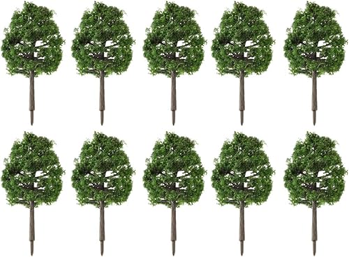 Miniatura 6 de Modelo Árboles Micro Arquitectónico Imitación Plástico 3.5 in Árbol Modelo Paisaje Arquitectónico Modelo Árbol 20 Pcs
