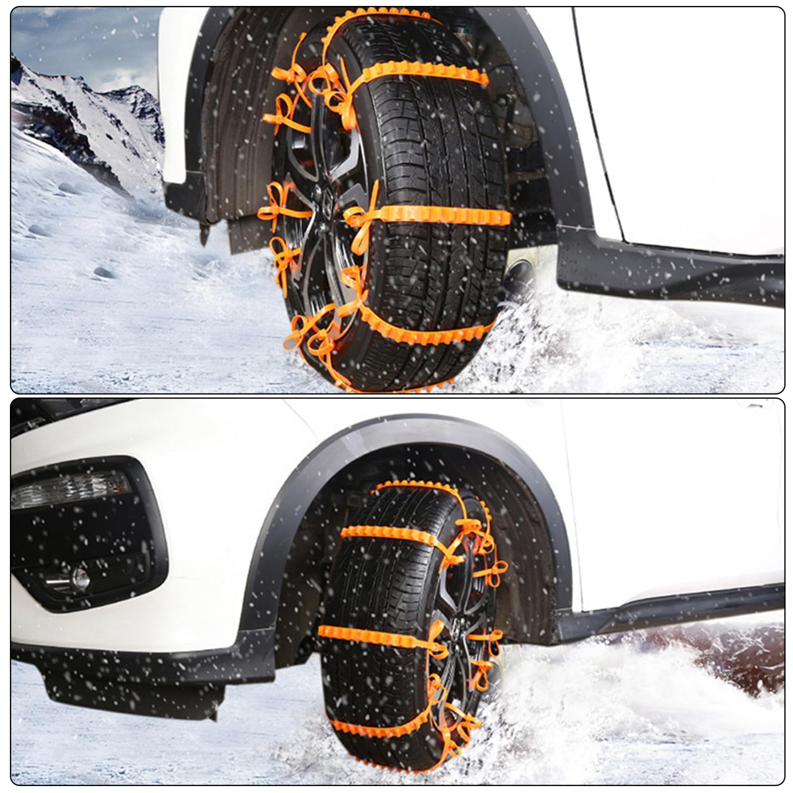 Catene da Neve Antiscivolo per Auto, Universali per Pneumatici, per Fuoristrada SUV Furgoni (10 Pezzi)