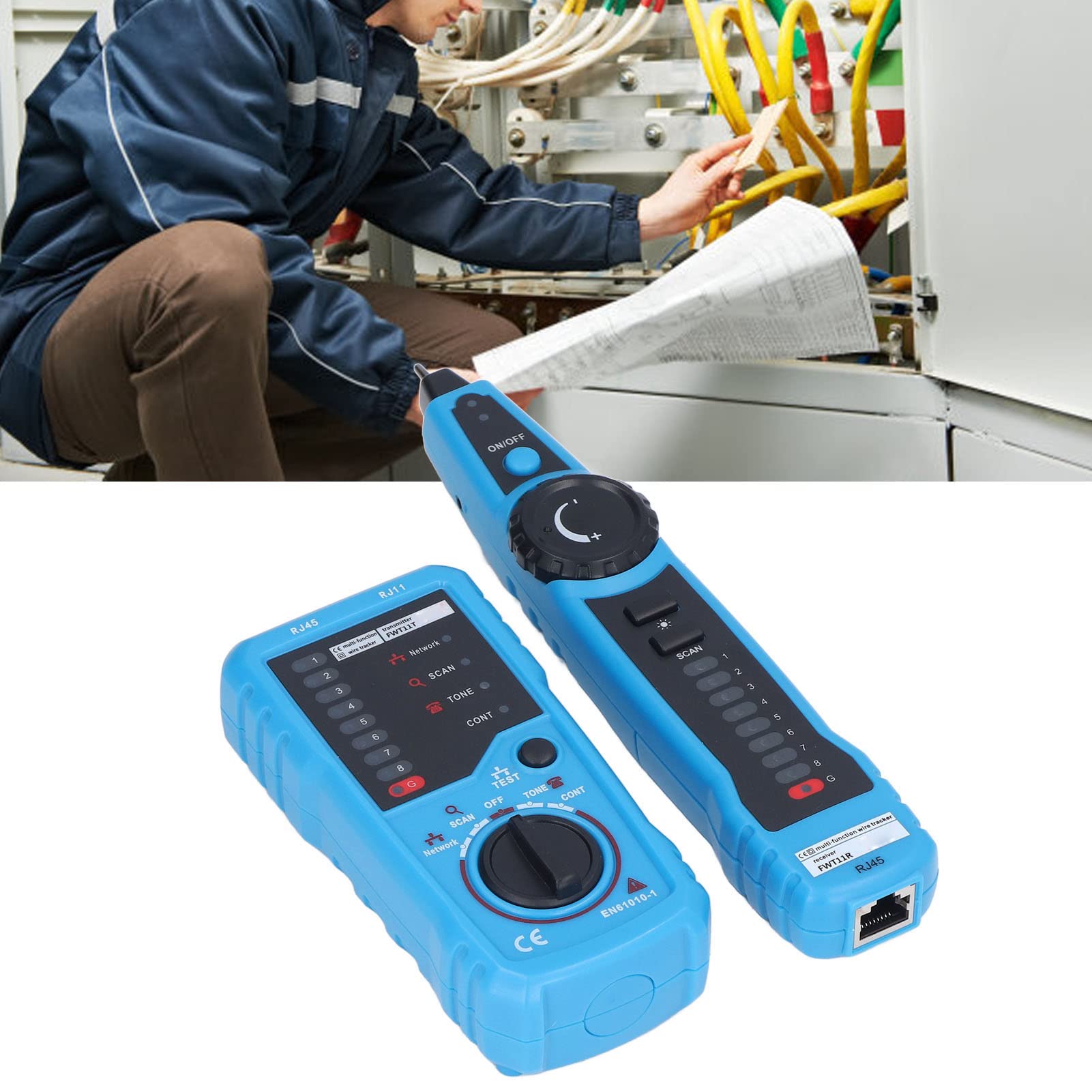 Tester per Cavi di Rete RJ45 Fwt11, Individua Rapidamente Punti di Interruzione, Verifica Funzioni di Continuità, Verifica Lo Stato di Funzionamento di Cavi Telefonici, Multifunzione per Tracciare