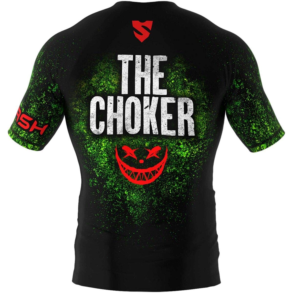 SMMASH The Choker Rashguard - Maglietta Uomo Maniche Corte Traspirante Leggera Top Sportivo MMA Krav Maga BJJ K1 Vestibilità Aderente