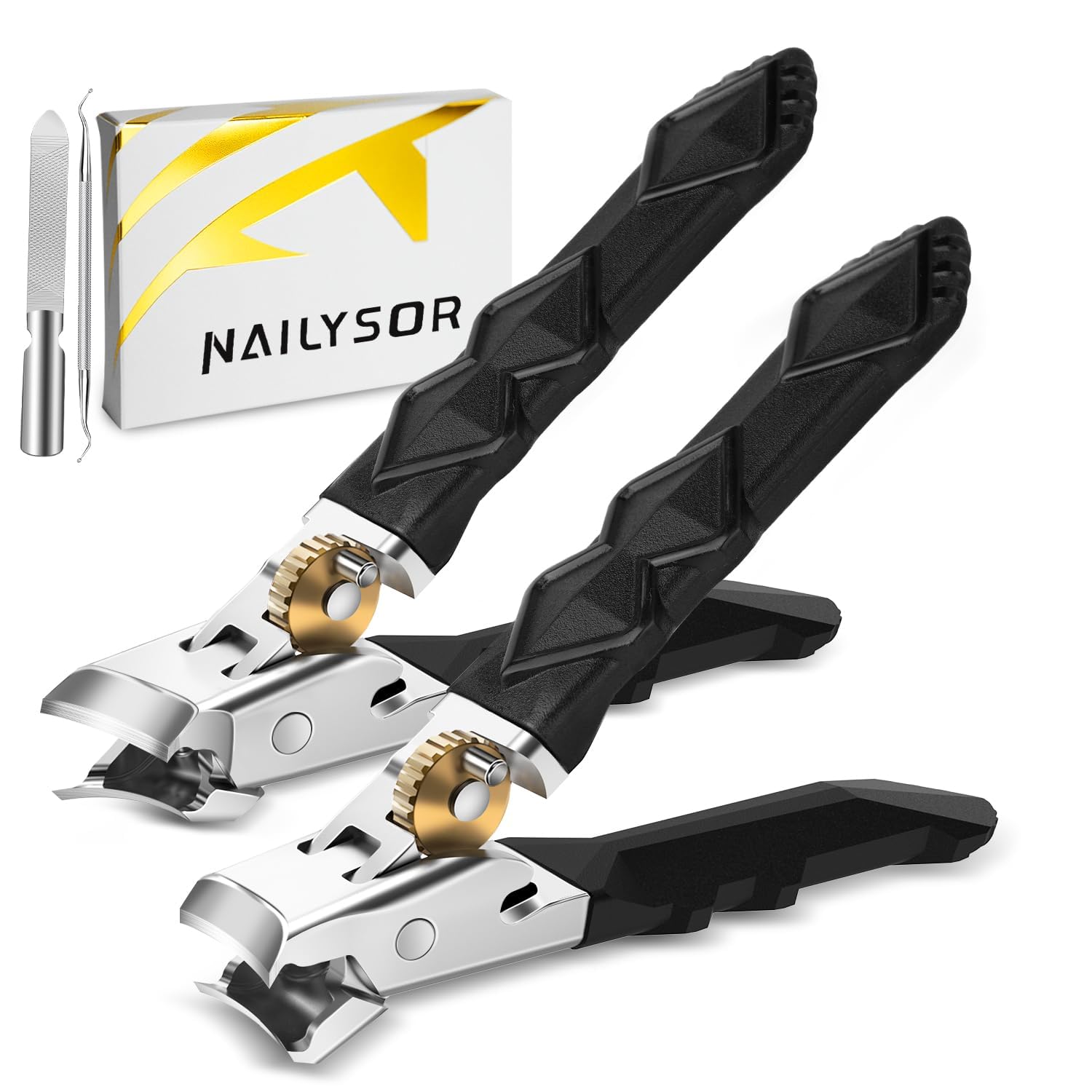 Toenail Clippers for Thick Toenails for Seniors Nail Clippers for Men Wide Jaw Opening Slanted Toe Nail Clippers