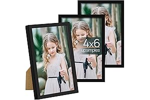 upsimples 4x6 Black Picture Frames, Pack of 3 with High Definition Glass...