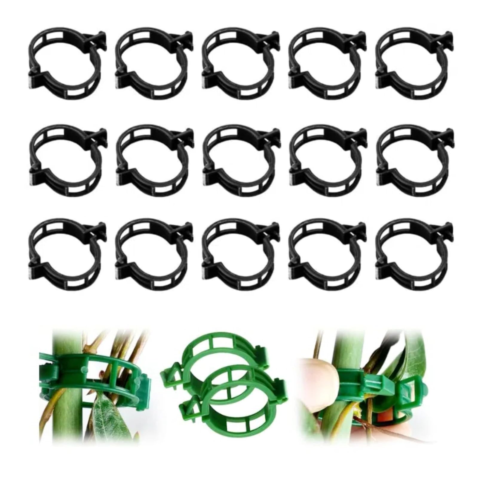 Gesicherte Kunststoff-Pflanzenclip, Pflanzenbefestigungsclips für Kletterpflanzen Kunststoffstütze, Gartenclips Pflanzenstütz-Clips Pflanzenreben-Clips Pflanzenstütze, Gartenclip,