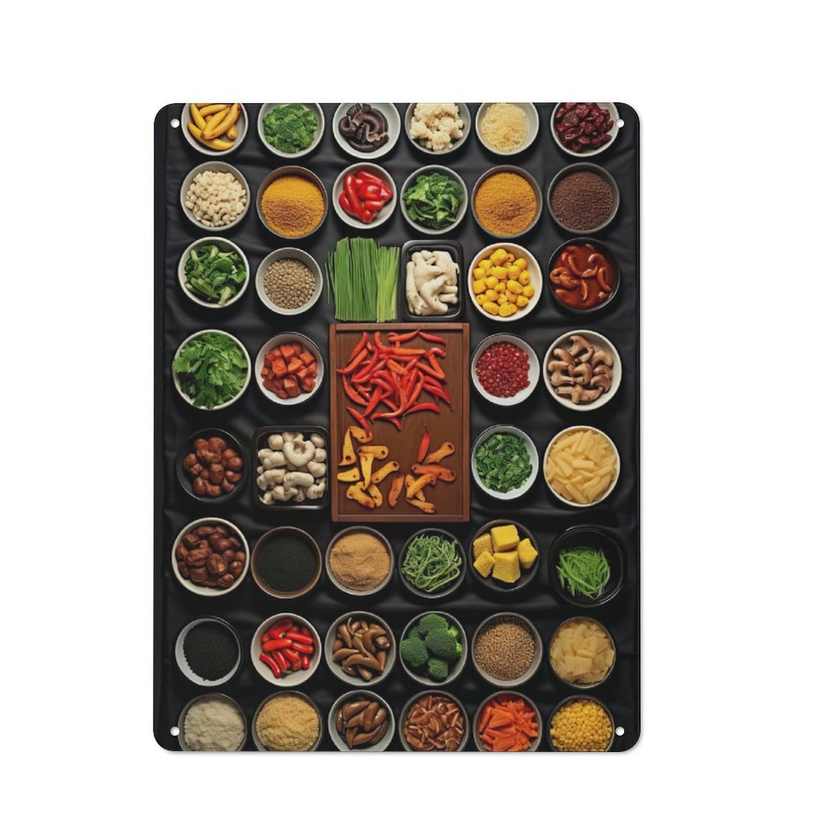 Junmoney Asian Food Retro-Style Metal Plaque 40X30cm For Kitchen Or Home Bar, Gift For Home Bar Enthusiasts During The Christmas Season