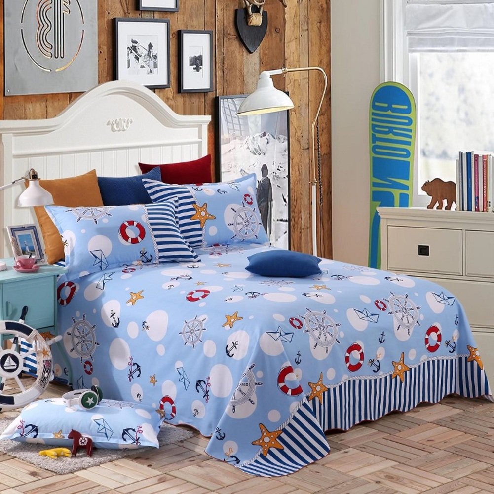 Drap d'exception en coton Vichy 250x235cm avec finitions dentelle de luxe