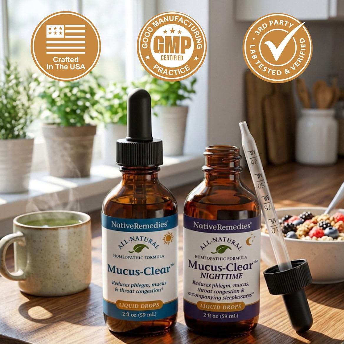 Native Remedies Mucus-Clear ComboPack - Mucus Relief - 4 Fl Oz, 2 Pack — Amazon image 2