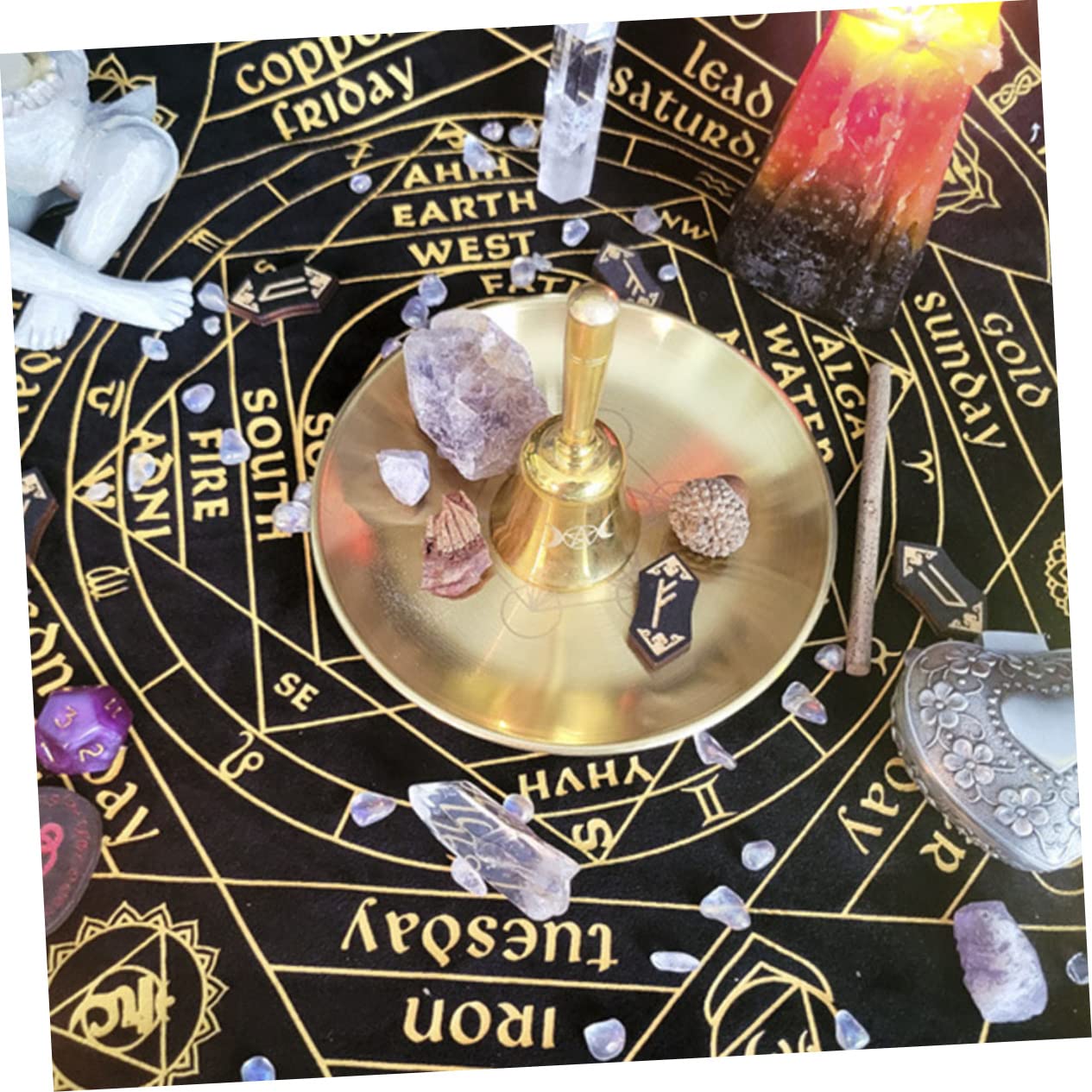 4stücke Alloy Plate Kerzenhalter Metall Fünf-Punkte-Stern Für Tarot-zeremonien Stilvoller Dekorativer Kerzenständer Für Meditation Und Festliche Anlässe