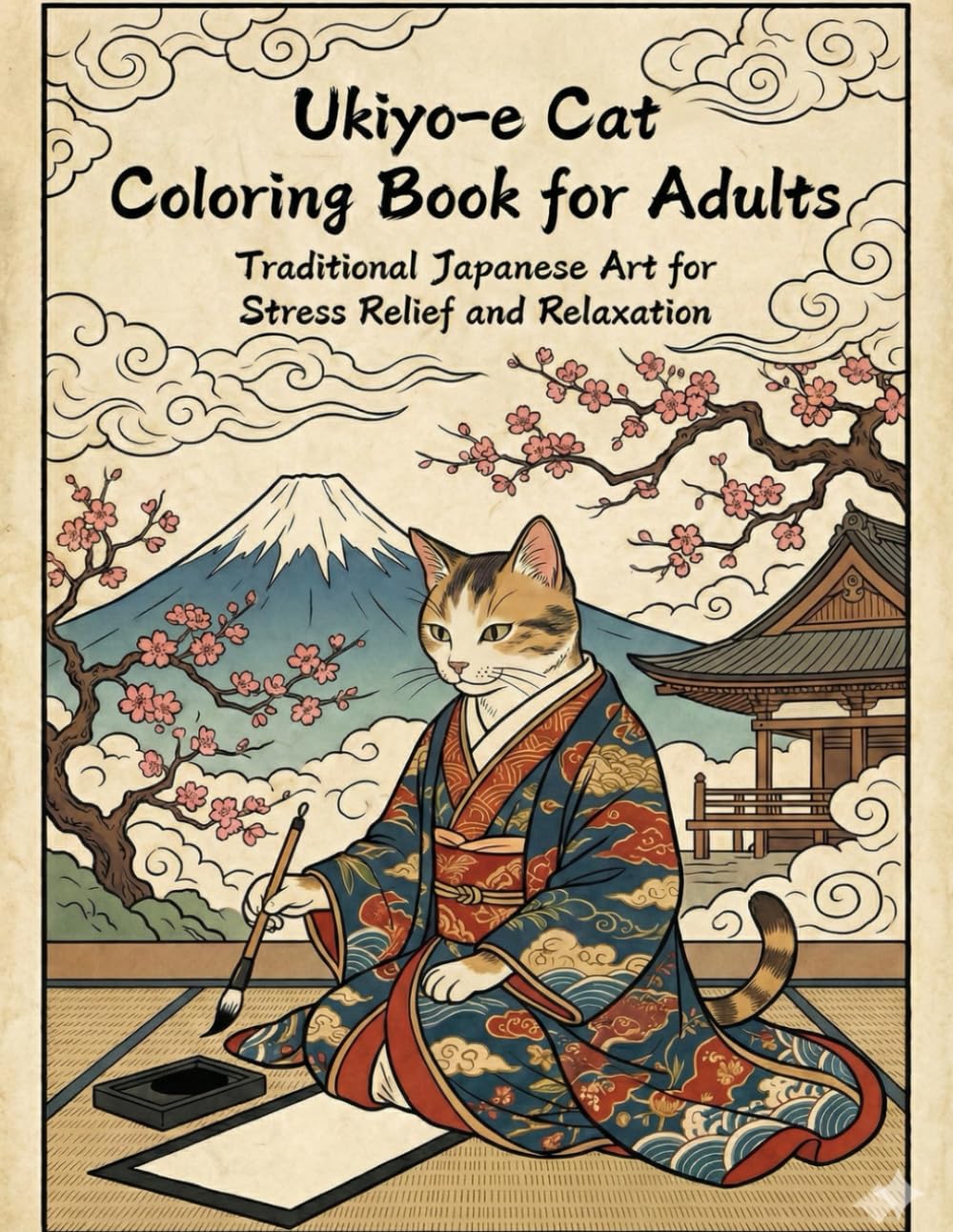 Ukiyo-e Cat Coloring Book for Adults:Traditional Japanese Art for Stress Relief and Relaxation: adult coloring book / stress relief / relaxation / Japanese art / cats