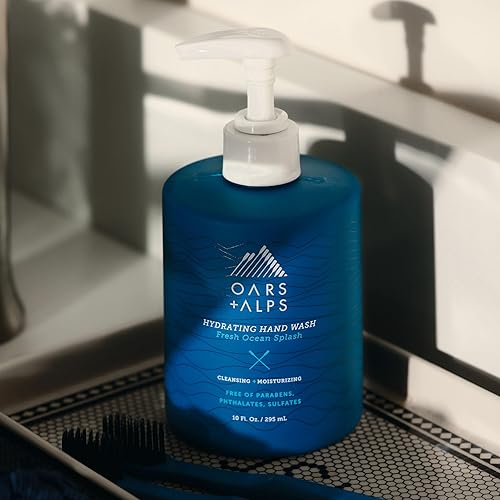 Miniatura 3 de Oars + Alps Jabón de manos líquido hidratante, fabricado con aceite de coco y aloe vera para hidratar las manos secas, lavado de manos suave con
