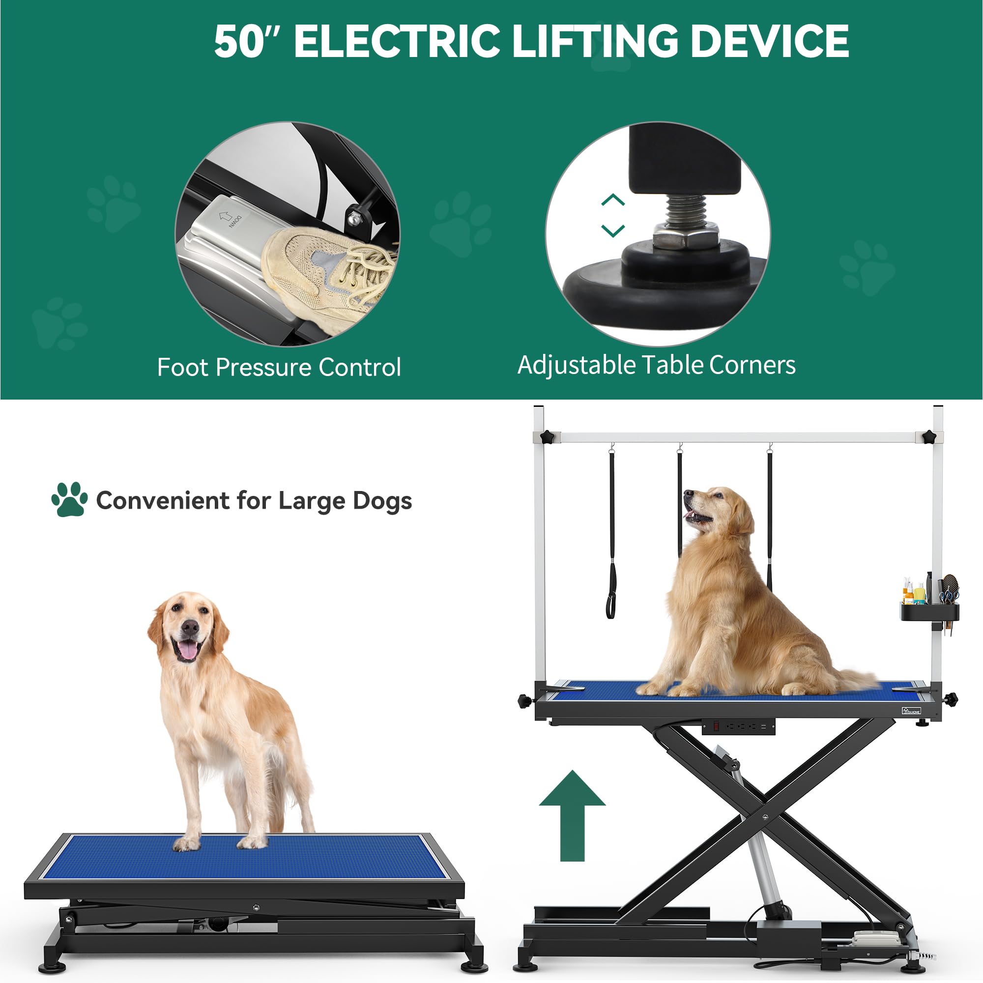 YITAHOME 50" Electric Dog Grooming Table Professional Heavy Duty Pet