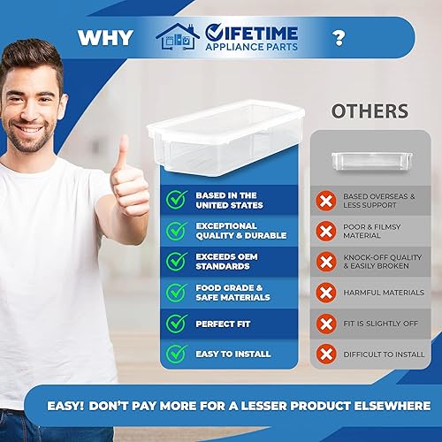 Miniatura 2 de WPW10321304 WPW10321304 - 2 contenedores de estante de puerta ultraduraderos compatibles con refrigerador Whirlpool, WPW10321304