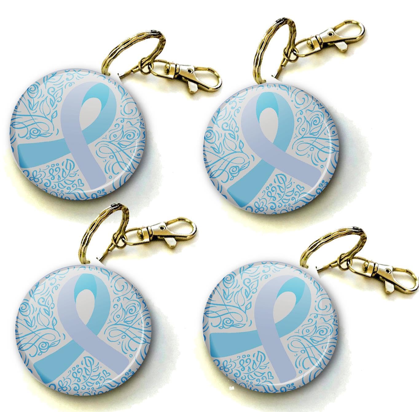 Sticker Stocker Blue Ribbon Prostate Cancer Awareness Keyring 38Mm (Pack Of 8 Key Rings - 38Mm)