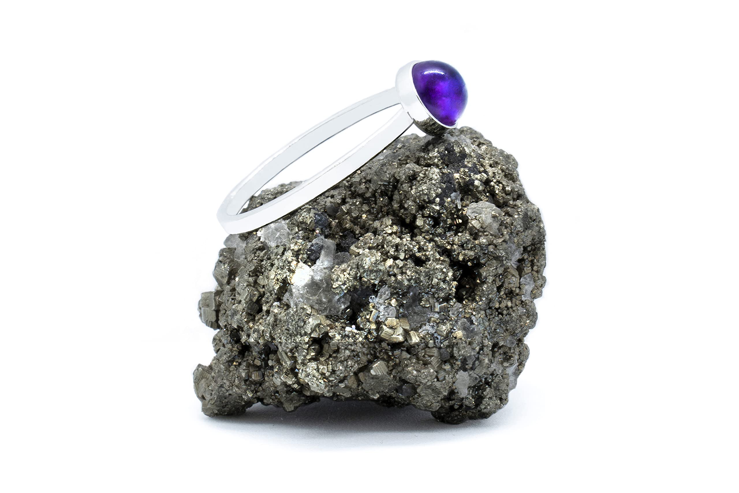 Anillo de Plata 925 con Amatista (Piedra Natural) 6mm