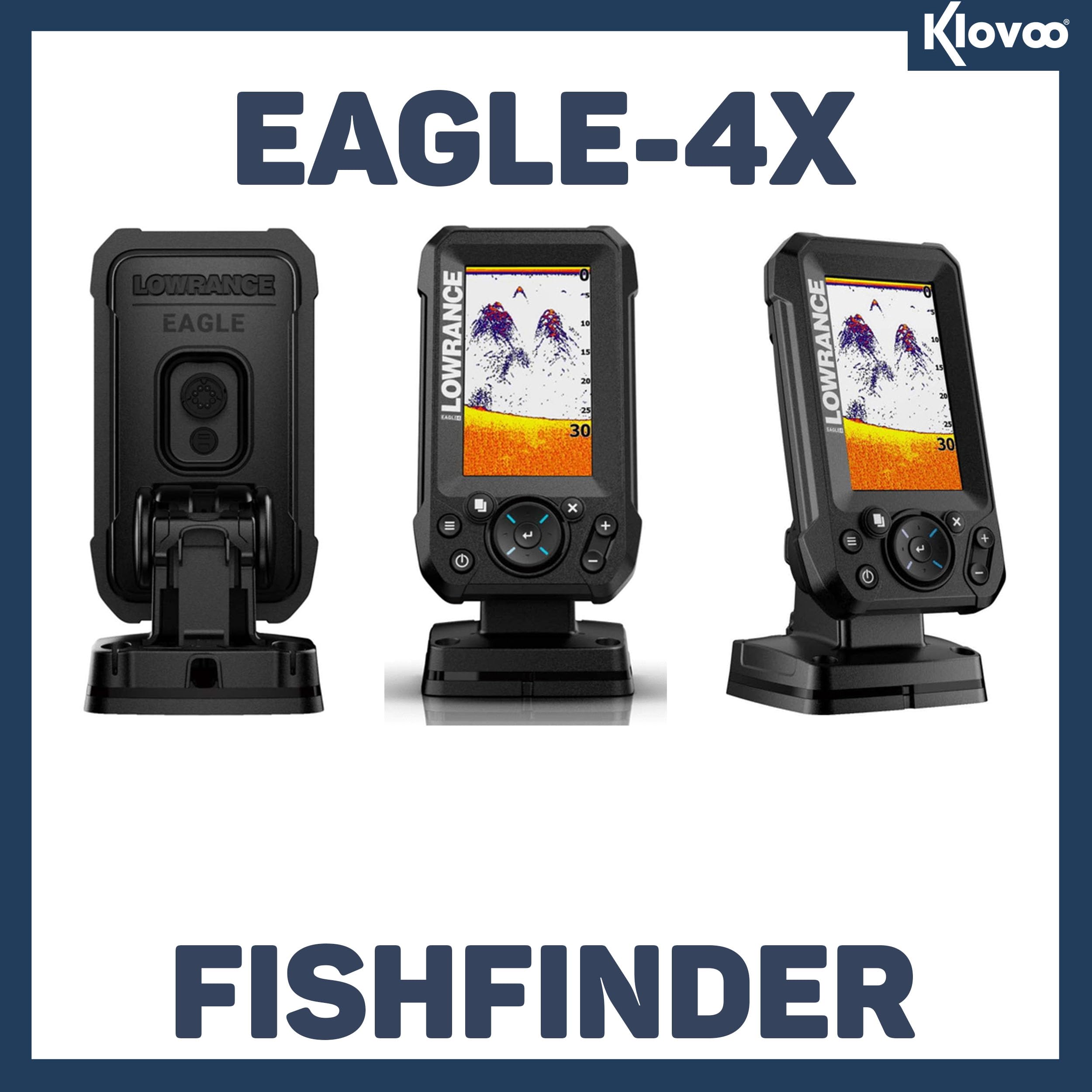 Kit Ecoscandaglio con Lowrance Eagle 4x e Trasduttore Bullet Skimmer, Display IPS 4", Sonar Grandangolare 200 kHz, Cover Parasole Inclusa, 12V, IPX7