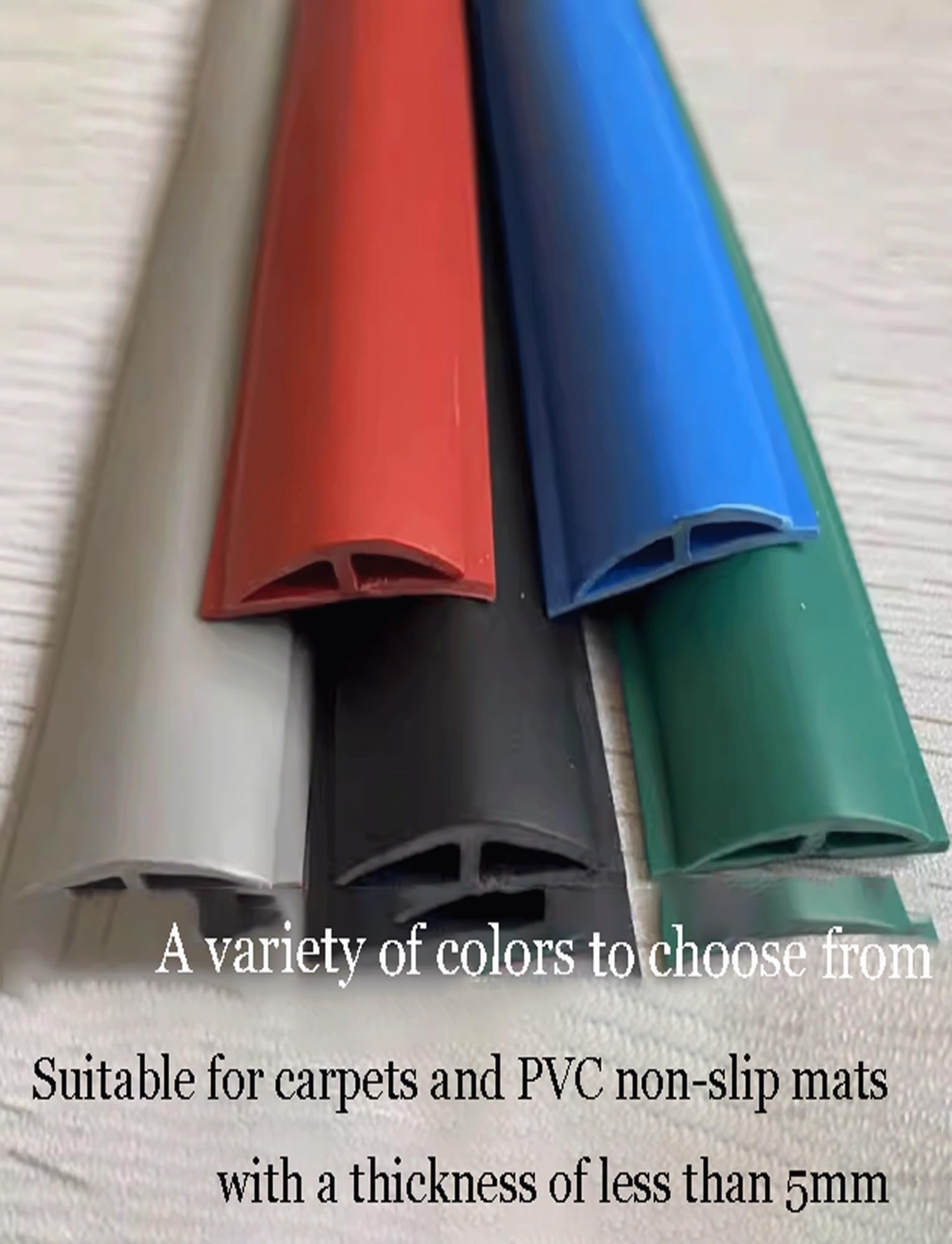 Übergangsband für Teppichkante, PVC-Schwellenband zum Verbinden von Fugen zwischen Boden und Teppich, für Haus, Büro oder Hotel (Grau, 1m/39in)