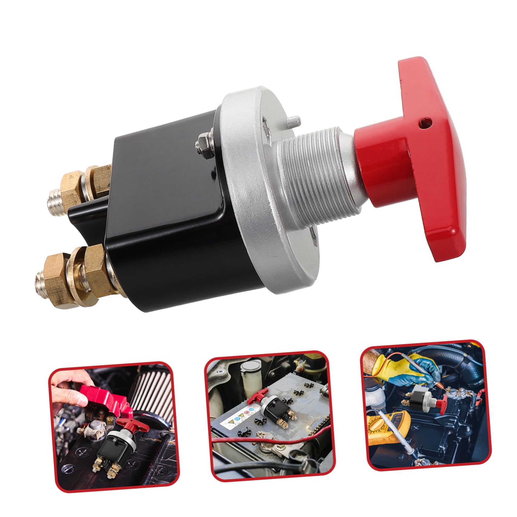Hohopeti Interruttore Batteria con Blocco per Auto Camper Barca Isolatore Resistente per Protezione Motore e Prevenzione Scarica Batteria