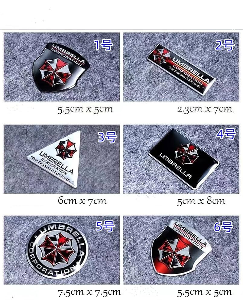 Amazon | アンブレラ社 ゾンビ ステッカー 3Dアルミニウム