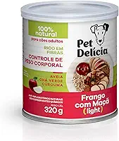 Pet Delícia Frango com Maçã Light 320g, Alimentação Natural Light para Cães, Baixo Teor Calórico e de Carboidratos