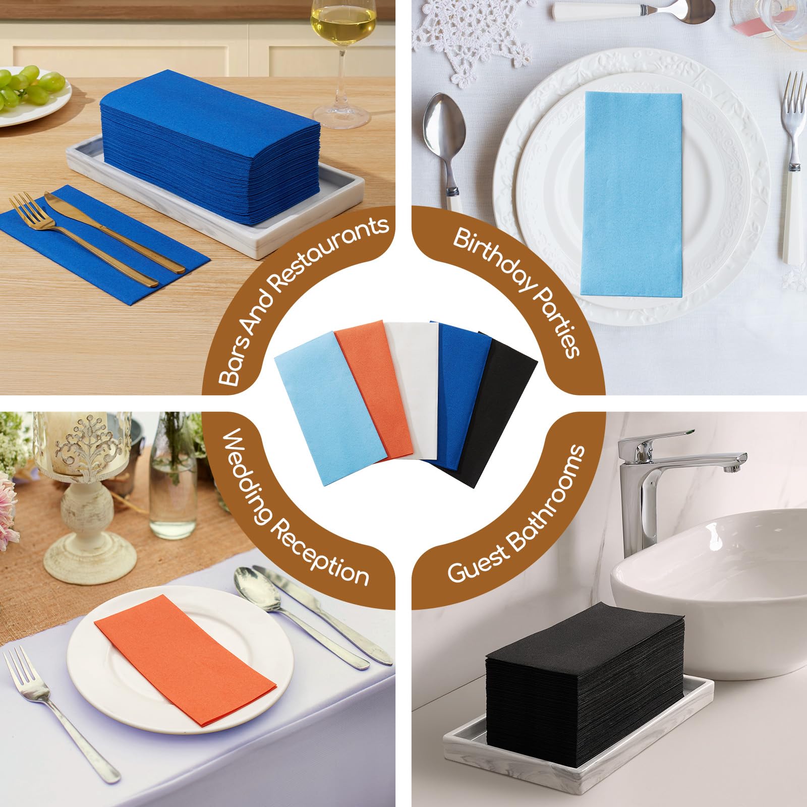 PEACHICHA Disposable Hand Towels Folded Paper Guest Towels, Linen Feel Bathroom Towels for Guests Elegant White Paper Napkins - Image 3