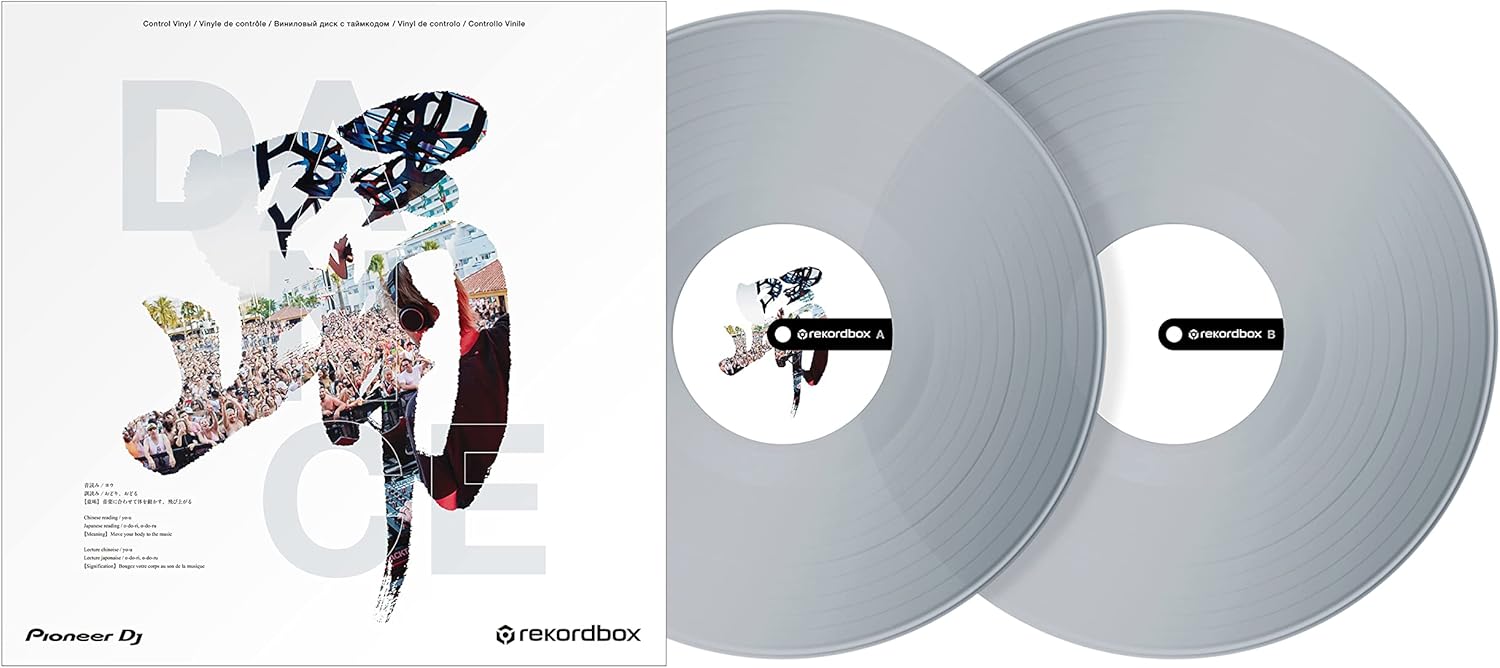Pioneer DJ RB-VD2-CB Control Vinyl for Rekordbox DJ, Double Pack, Clear Blue