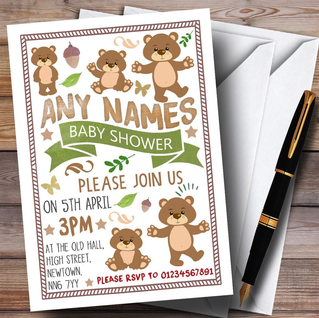 Teddy Bears Picnic Invitations Baby Shower Invitations