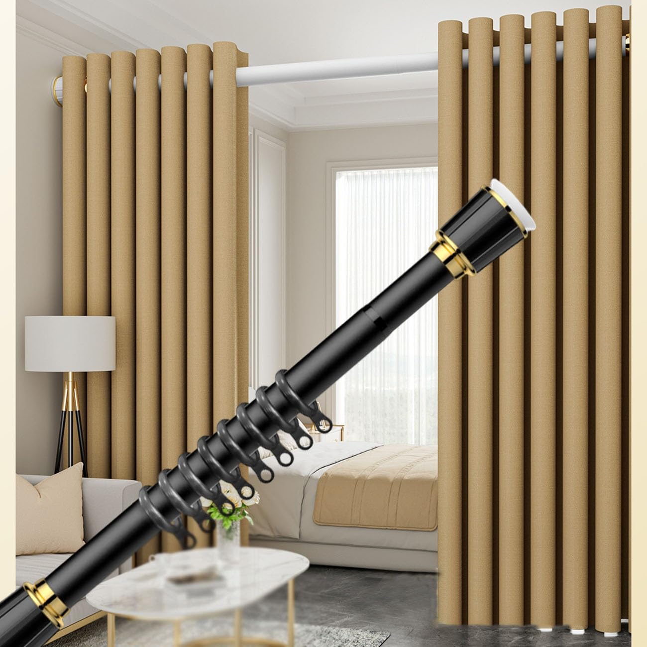 WQPMNYG Adjustable Telescopic Shower Rain RodExtendable 0.4m5m NoDrill Pole for Outdoor Use Black Perfect for Camping Beach and Outdoor Showers (Size: 4.15.0m/161.4196.8in)