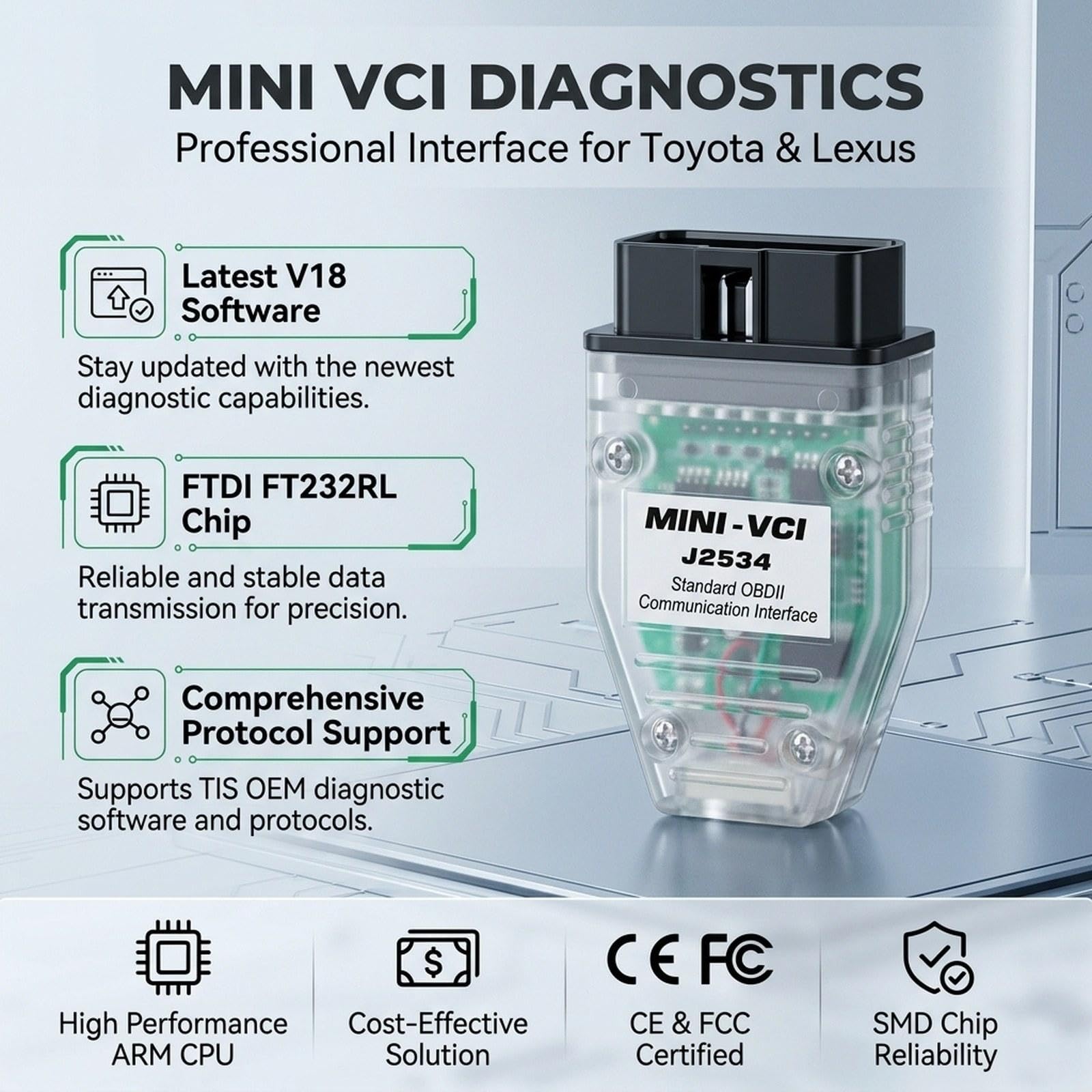 Cable de Diagnóstico para Automóviles, Fácil de Instalar, Ligero, Repuestos para