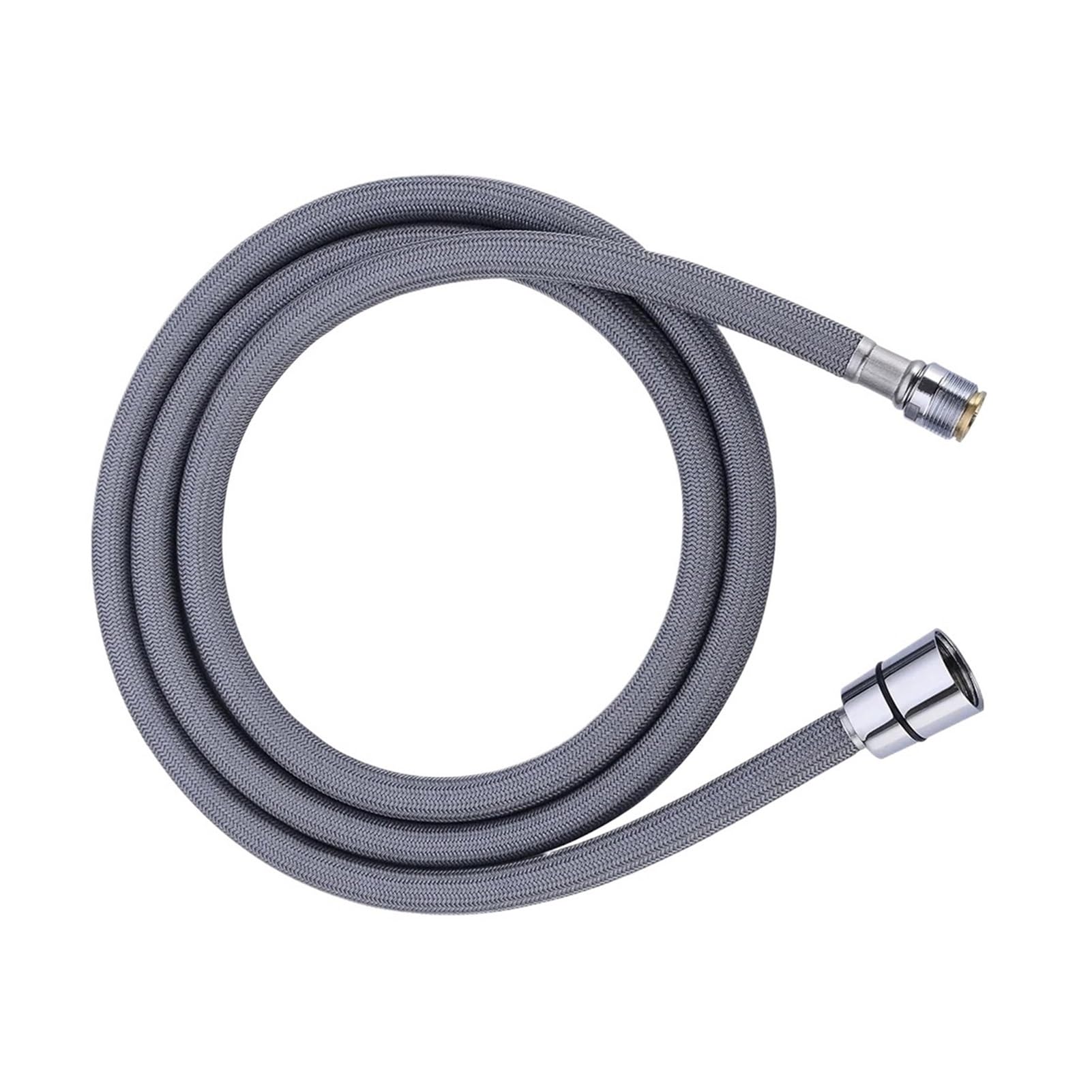 ZYCHSJXA 50cm/60cm/85cm/150cm F1/2 M15*1 Nylon Braided Flexible Water Hose for Kitchen Pull Out Faucet Spinning Black Gray Plumbing(150cm Gray)