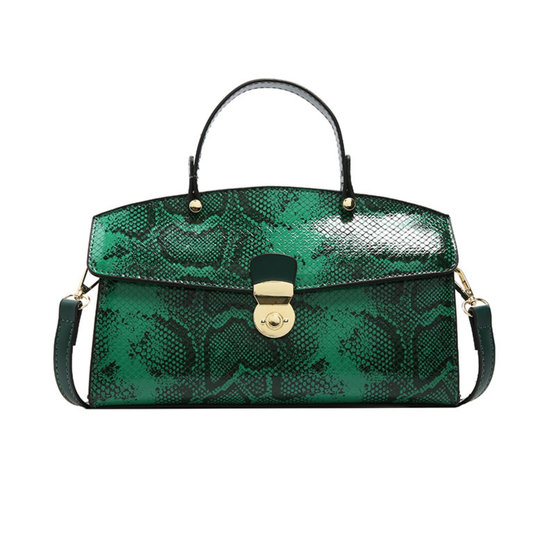 IAMUHI Women's Retro Evening Handbag Snake Pattern Top Handle Satchel Ladies Designer PU Leather Small Tote Crossbody Bag