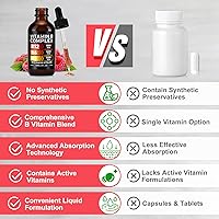 Vista 8 de Frovetani Complejo orgánico de vitamina B, vitaminas del complejo B para mujeres, líquido complejo de vitamina B, vitamina B12 metilcobalamina