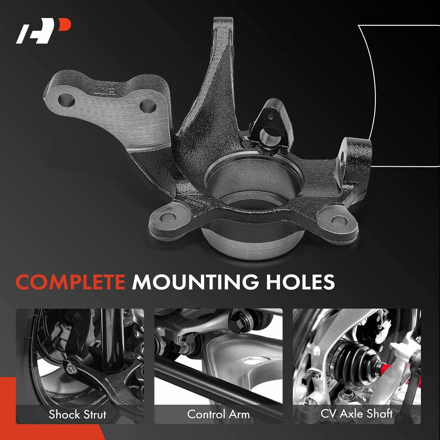 A-Premium Front Right Suspension Steering Knuckle Compatible with Hyundai Elantra 2001-2006, with 4-Wheel ABS, Passenger Side