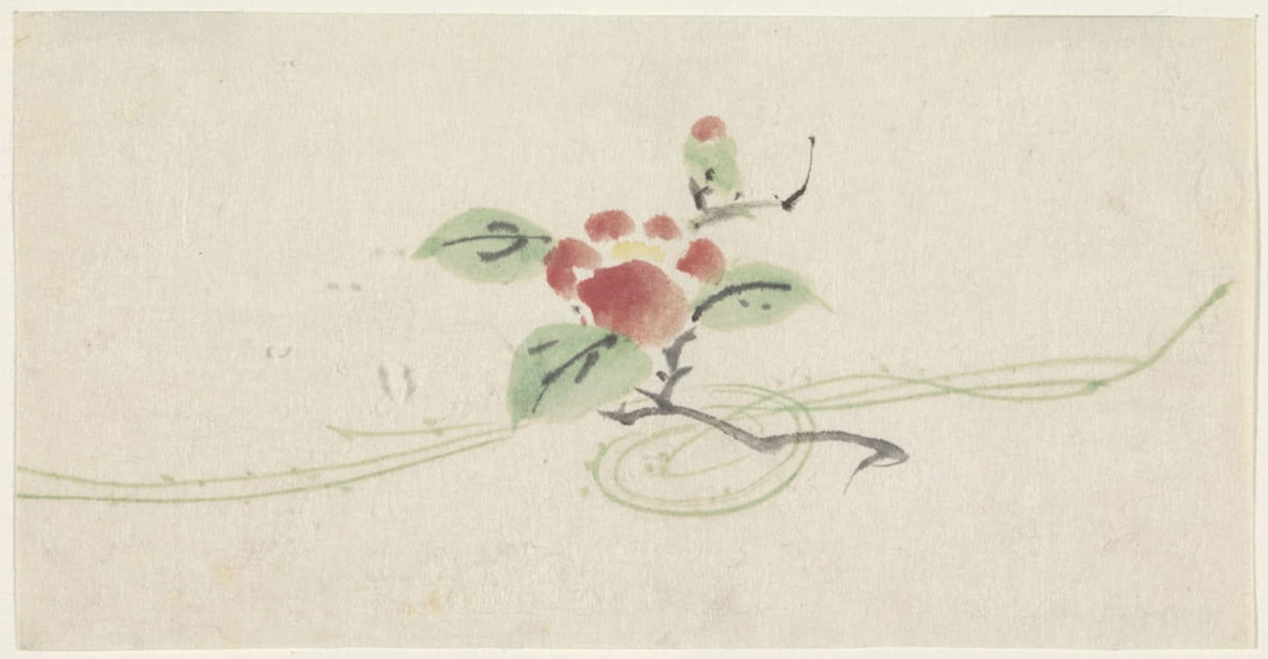 SERENDIPITP Vintage Wall Art Canvas Nordic Poster Canvas Print Picture Branch with Red Camellia by Utagawa Kuniyoshi Wall Art Poster for Home Decor 60x90cm