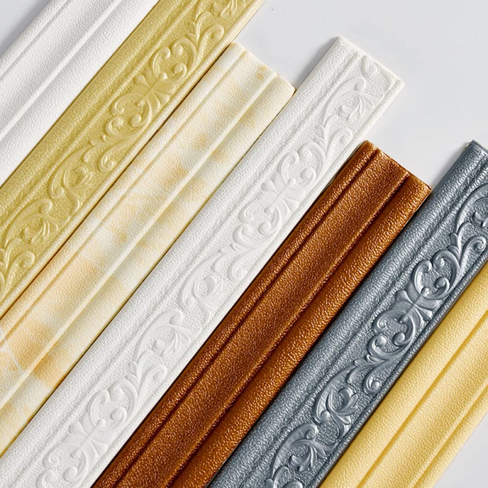 Krawędź tapety Tapeta Border Peel And Stick Tile Pattern Multicolor 8,5 cm x 235 cm Opakowanie 2 szt.(Marble Yellow)