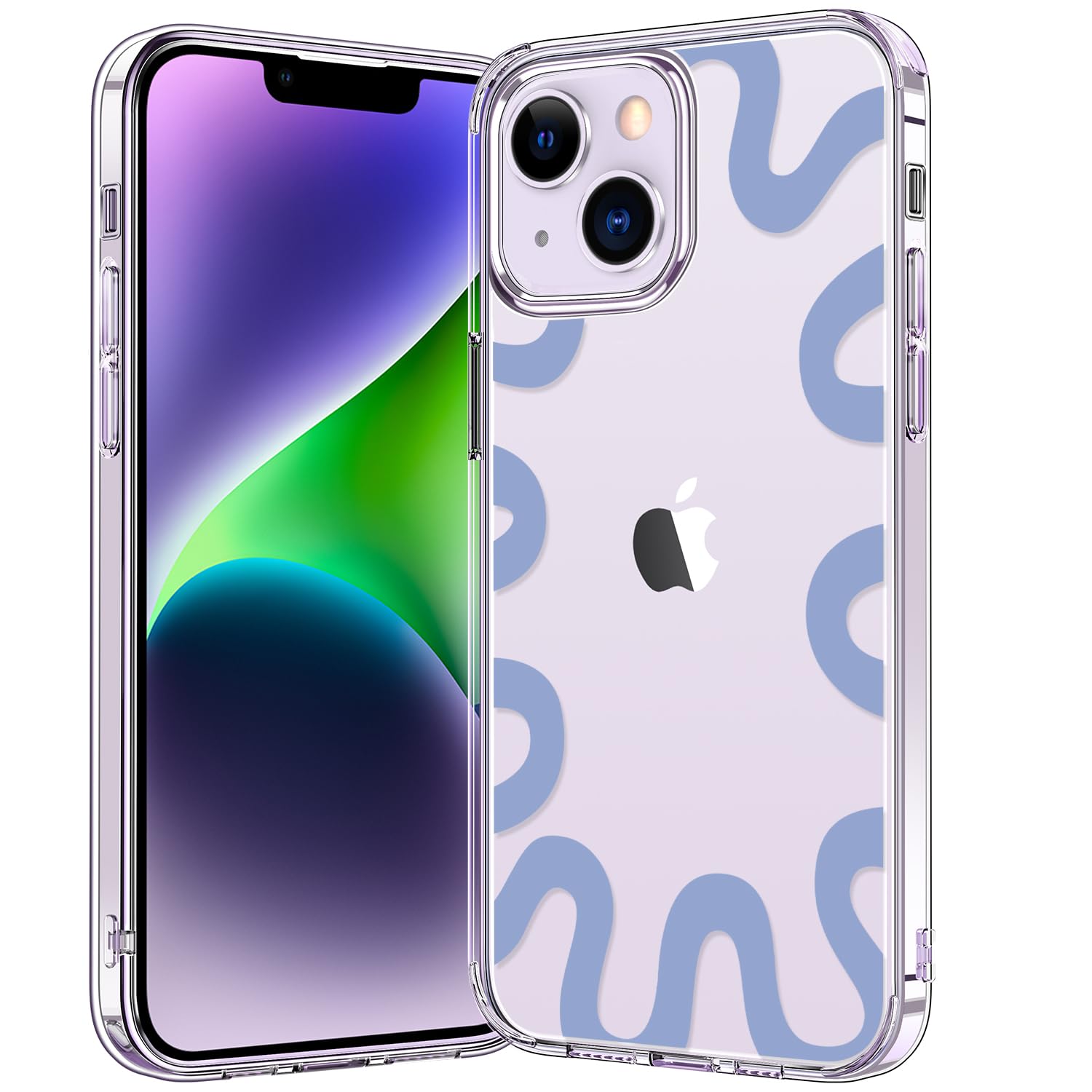 Coque iPhone 14 transparente bicol avec protège-écran souple et antichoc - 8