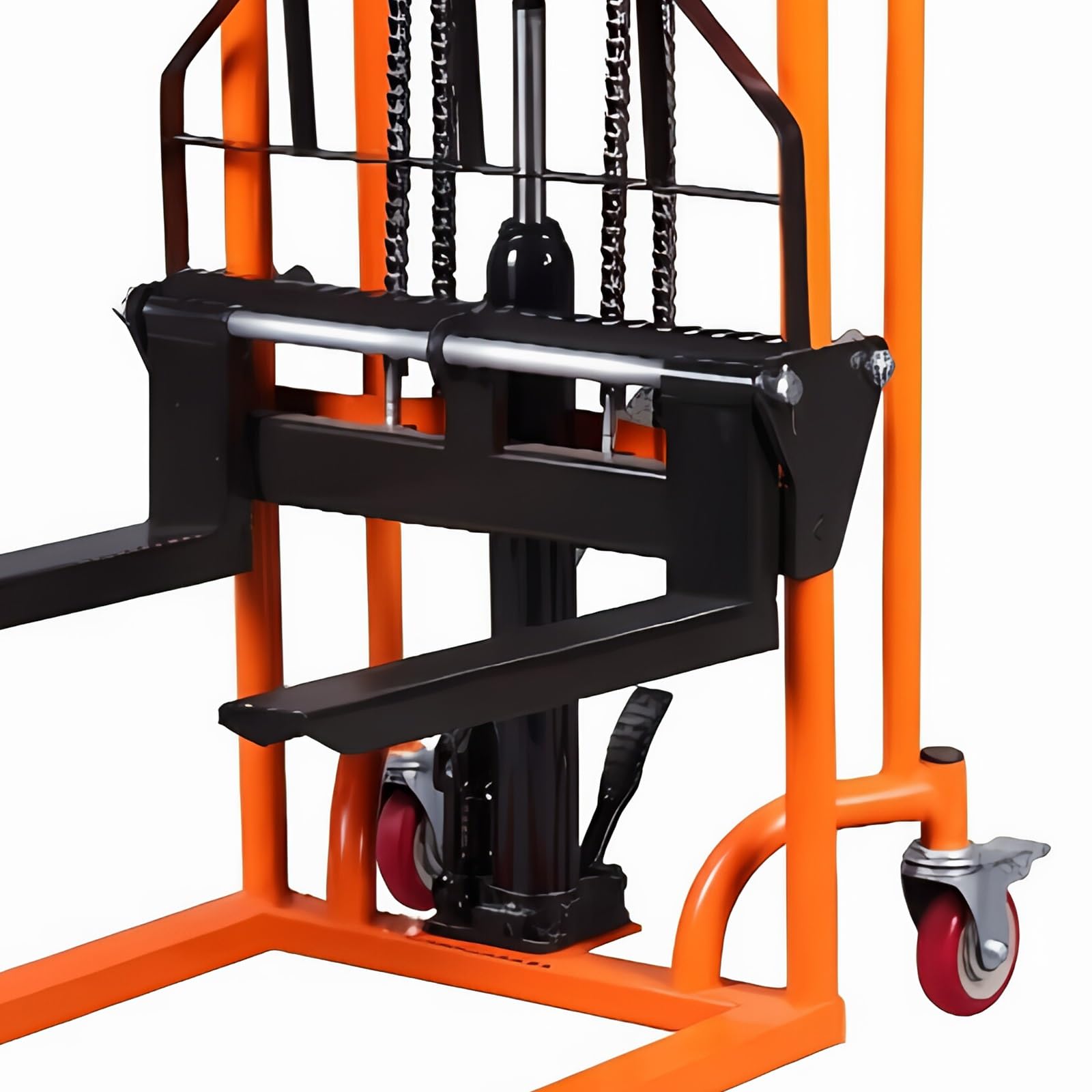 Impilatore a sollevamento manuale Carrello con forcella rotelle girevoli idrauliche da 200 kg for impilamento in magazzino Magazzini