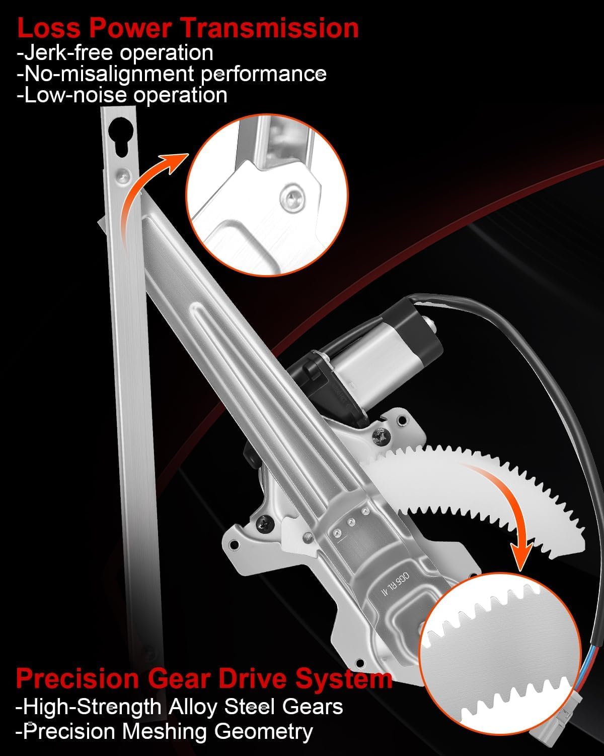 Rear Left Driver Side Power Window Regulator with Motor for:-Honda Accord Dx Ex Lx 1998-2002, Accord Se 2000 2002, Accord Value Package 2001-2002, 4 Door Sedan 2 Pins Connector, 72751-S84-A01
