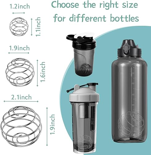 Miniatura 5 de Bolas agitadoras, 6 bolas mezcladoras de acero inoxidable 304 para batidos de proteínas, bolas de mezcla para botellas mezcladoras