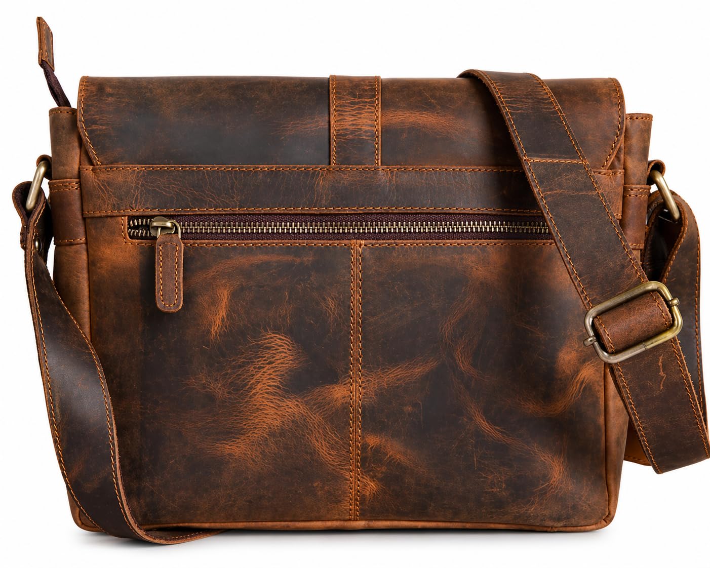 american blue Bolso bandolera de cuero genuino para hombre, bolso de mensajero, bolso de negocios, pequeño bolsillo lateral, bolso cruzado