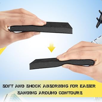 4 Pcs Soft Black Foam Sanding Pads Interface Sander Backing Pad Compatible with Festool RS400 LS130 Sander, 80 x 133 x 12 mm