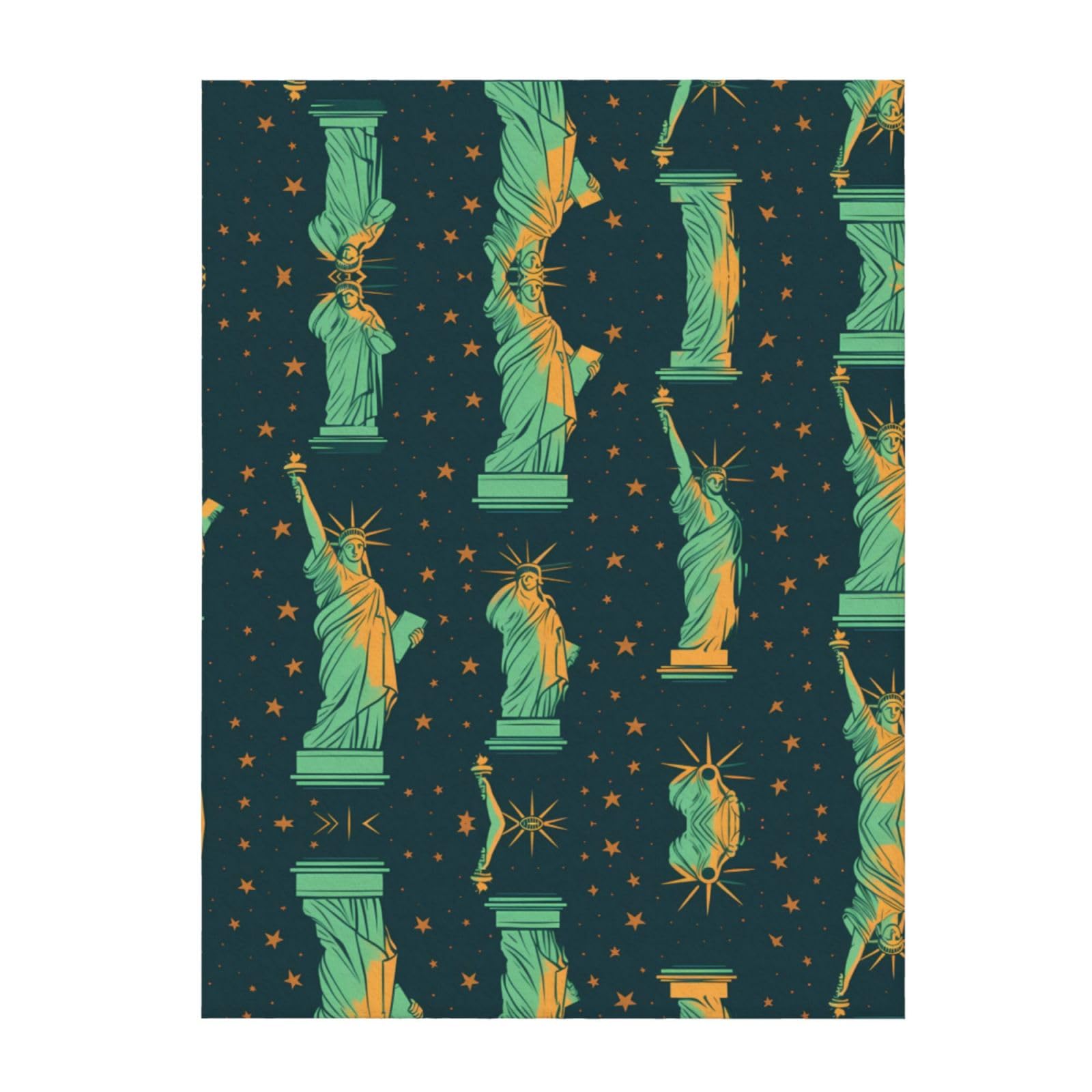 Couverture lit Statue de la Liberté grand plaid chaud pour hiver et soirées