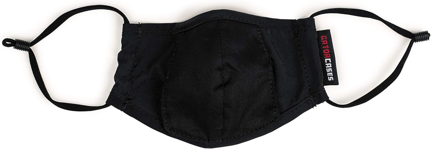 Gator Cases Double-Layer Face Mask with Magnetized Cotton Flap, Ideal for Wind Instrument Performance, Drinks, Events and Travel; Extra Small (GBOM-XSMALLBK) : Everything Else