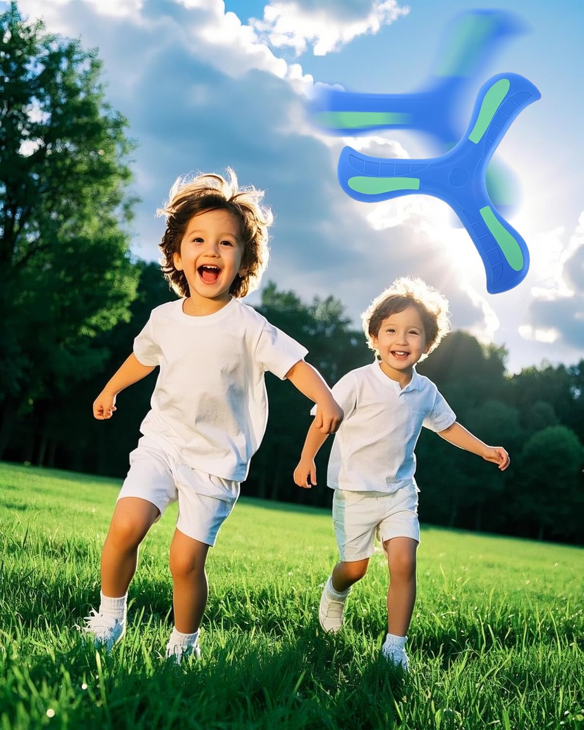 2 PCS Boomerang Toy Set, Flying Spinner Toy for Outdoor Fun, Easy to Throw and Catch, Includes Glow in The Dark Boomerang and Kangaroo Design, Ideal for Beach Picnics and Family Gatherings - Image 4 thumbnail