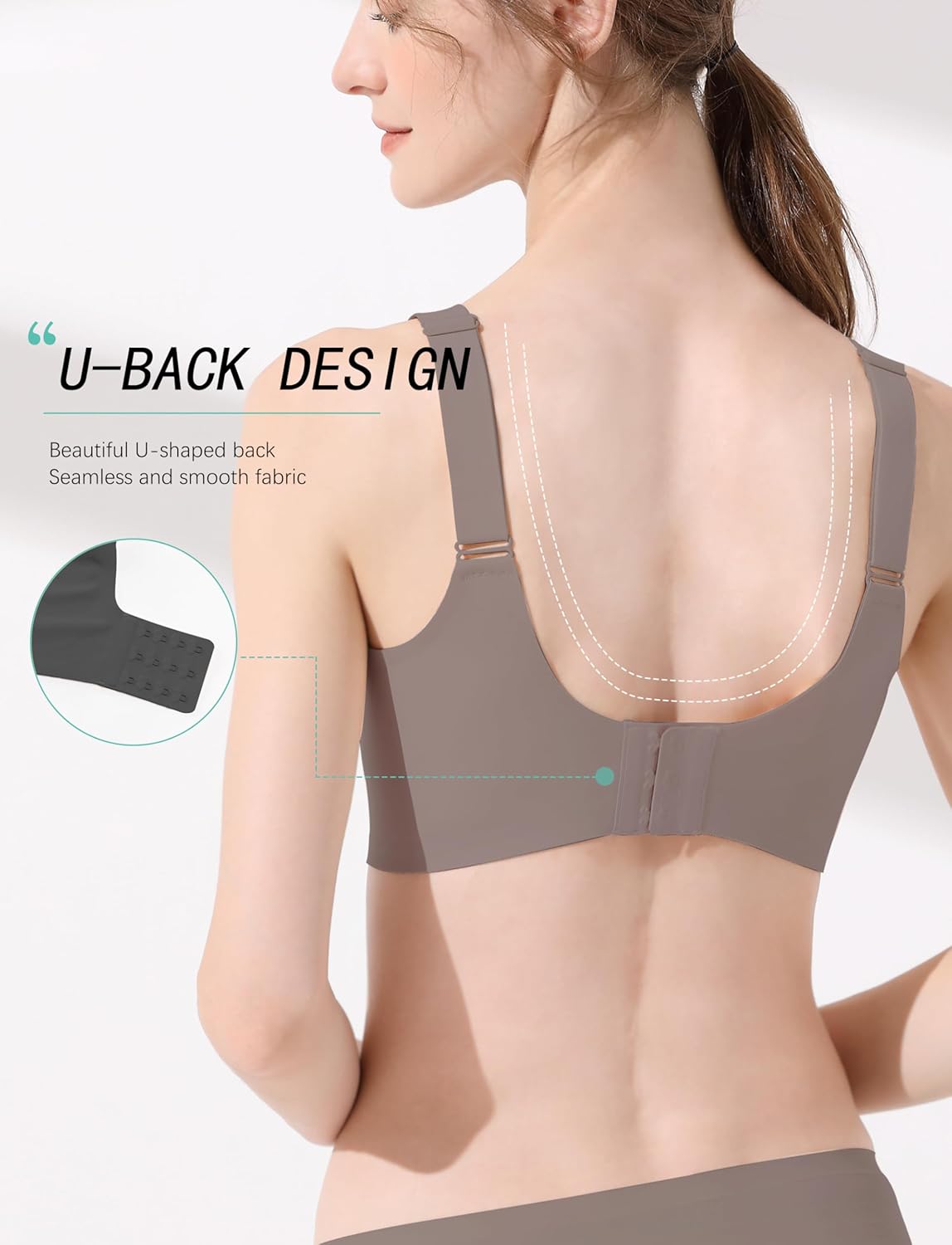 Seamless Wireless Push Up T-Shirt Bras for Women – Soft Full Coverage Bralettes with No Underwire - Image 3