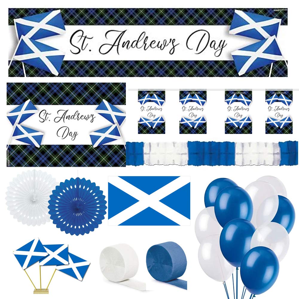 St Andrew's Cross Theme Decoration Pack - Scottish Party