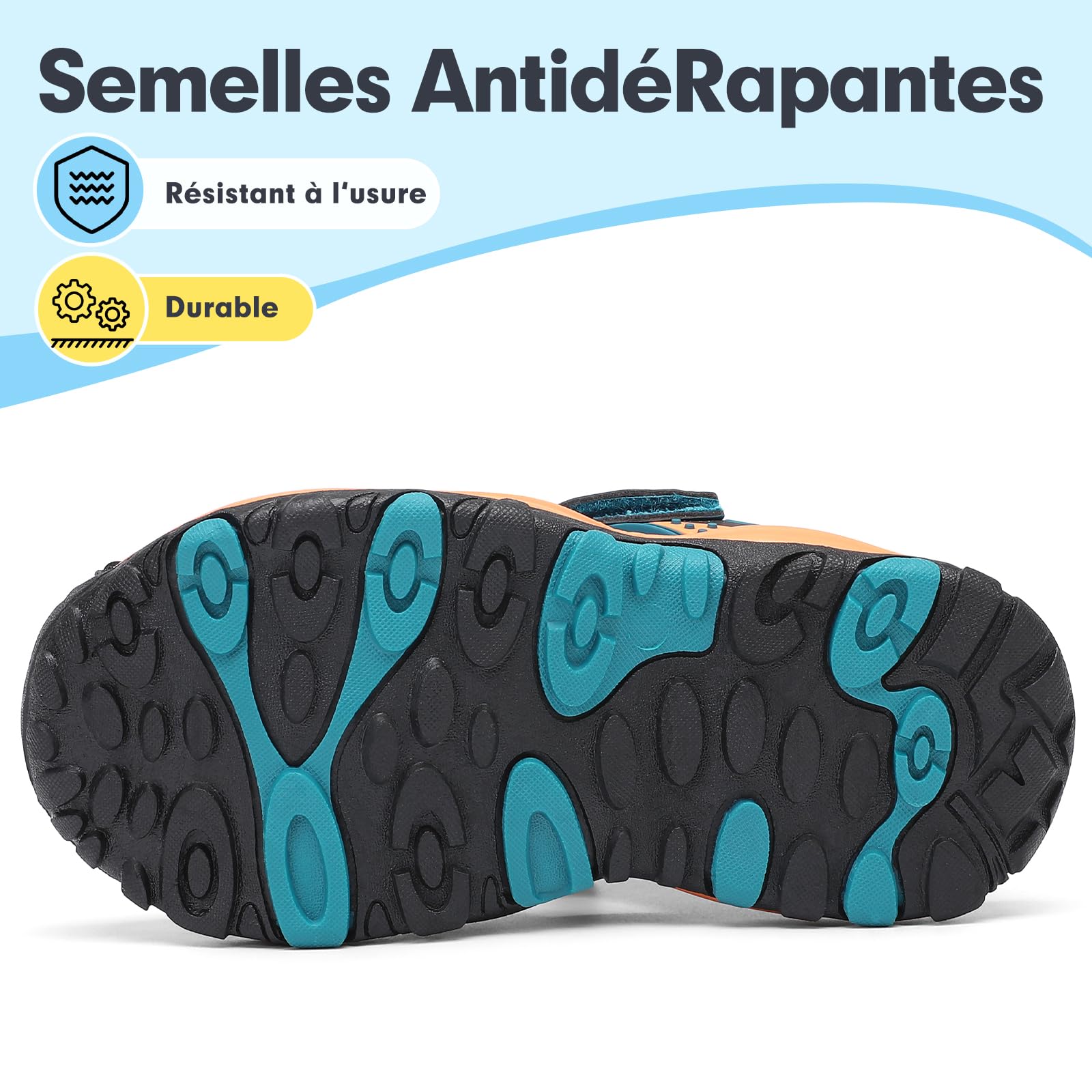 Mishansha Sandales Sport Garçon Bout Fermé Été Chaussure de Randonnée Enfants Respirantes 24-39 EU