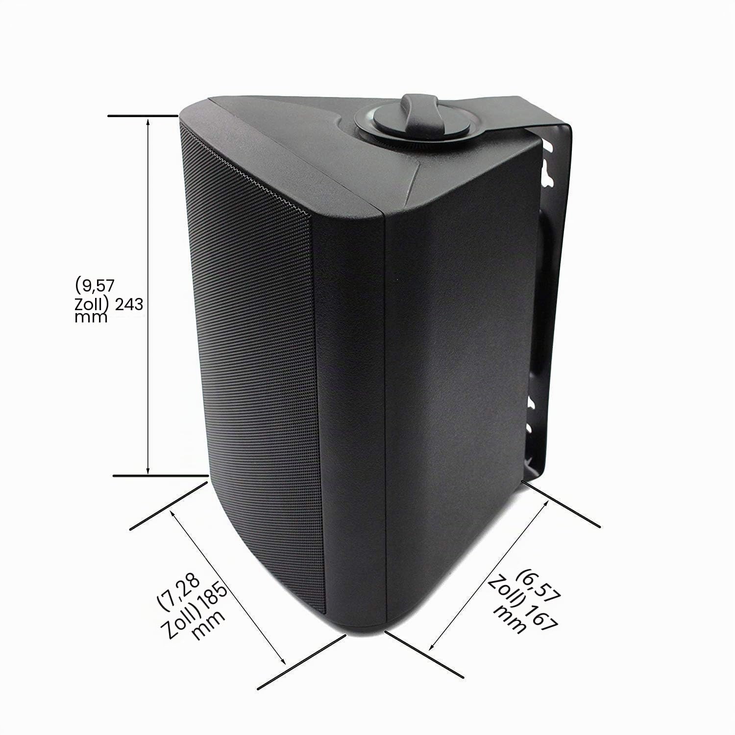 Herdio 5,25 Zoll 300 Watt Wasserdicht Außenlautsprecher Outdoor-Lautsprecher für Garten, kompatibel mit Bluetooth,Terrasse, Restaurant schwarz