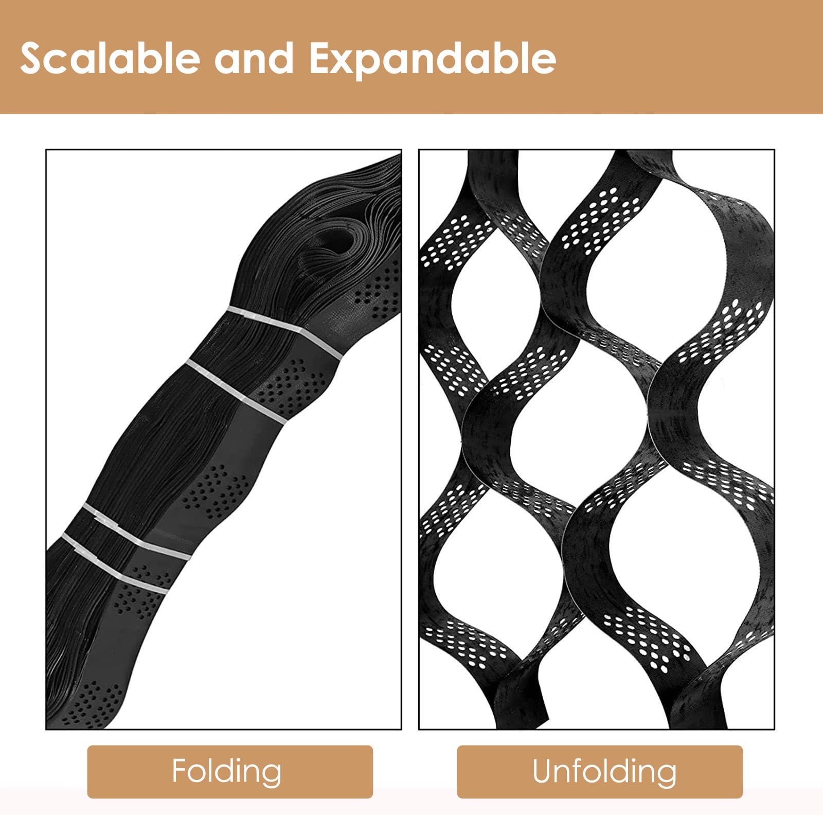 Geocelda Estabilizador para Grava Piedra Calzada/Estacionamiento/Jardín Cuadrícula Geográfica Rejilla de Tierra, Rejilla de Estabilización de Grava de Servicio Pesado, Geomalla Plegable Flexible, 2 Pu