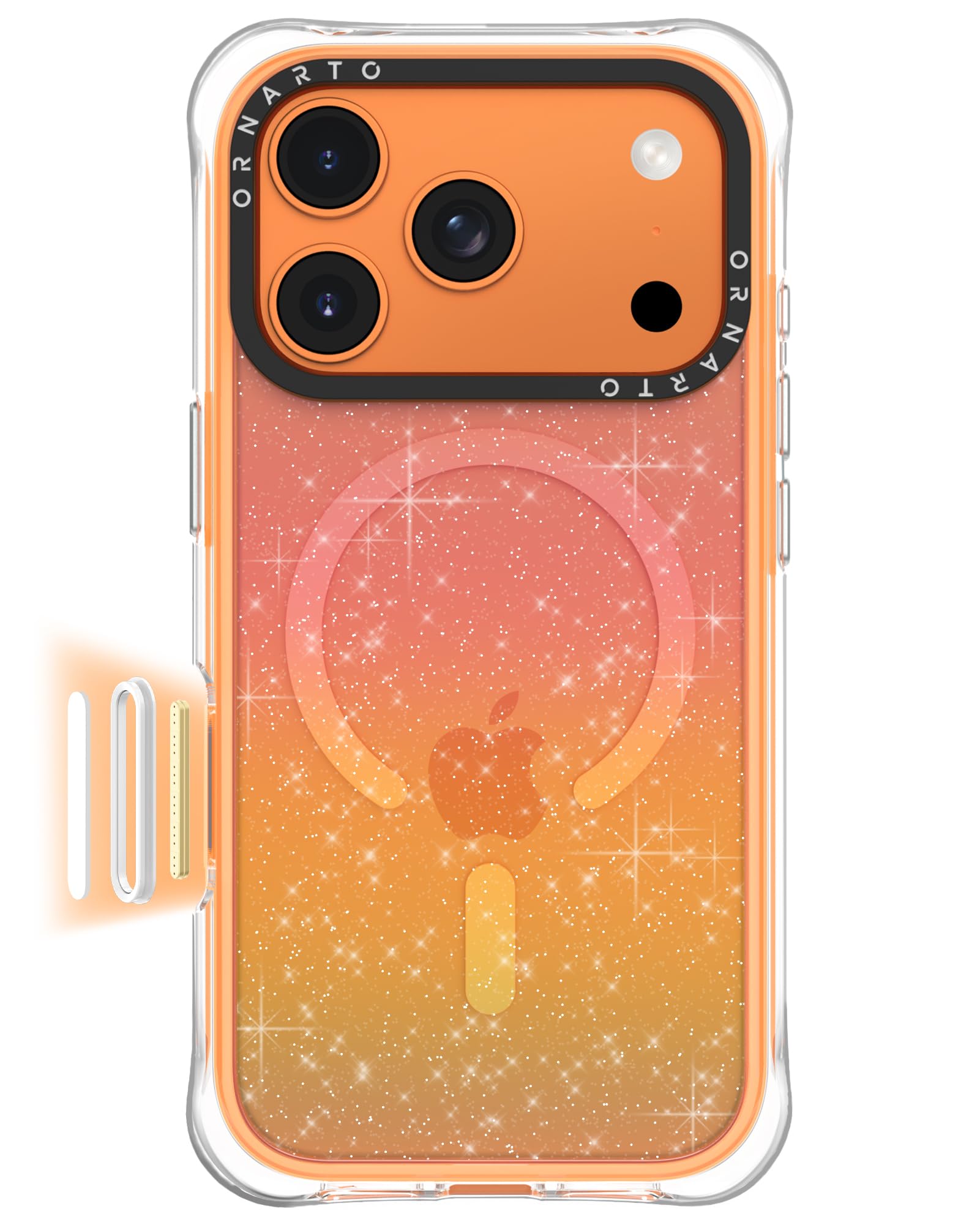 Photo 1 of ***SOLID PINK *** ORNARTO Air Case for iPhone 17 Pro Max Clear | Military-Grade Drop Protection | Camera Control Button | Compatible with MagSafe | Built-in Air Phone Cover - Sunset Orange