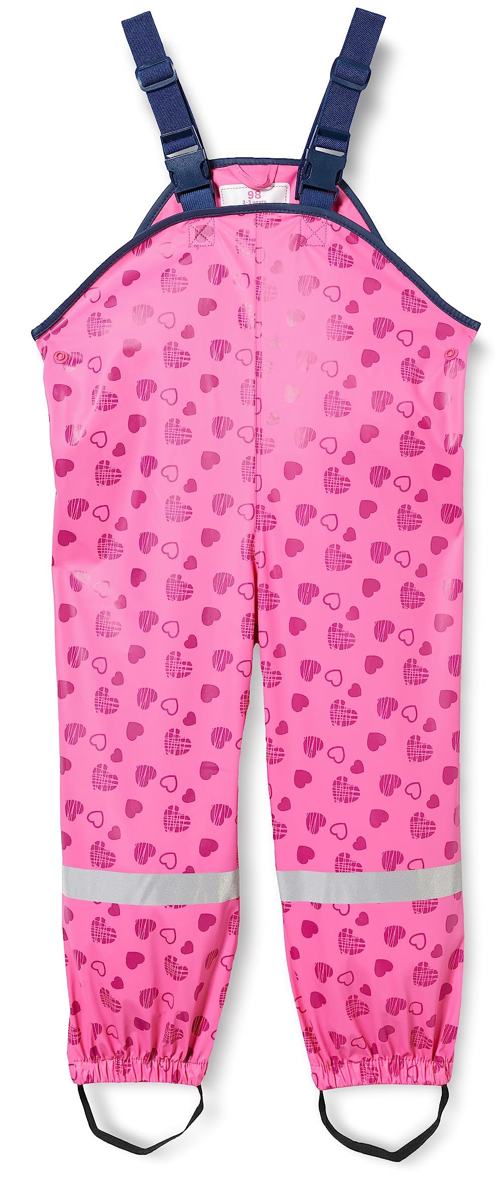 Playshoes Girls Rain dungarees with hearts 405429, 18 - Pink, 104